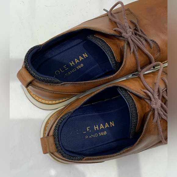 Cole Haan Osborn Plain Toe Derby British Tan Leather/ Ivory Shoes Men’s Size 9 M